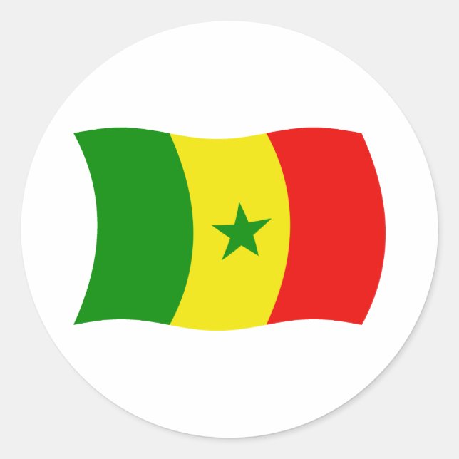 Senegal-Flaggenaufkleber Runder Aufkleber (Vorderseite)