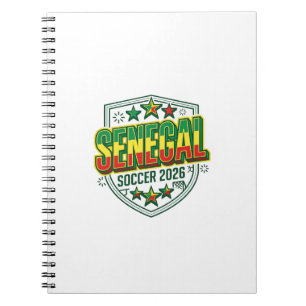 Senegal Fußball 2026 Fußball Fett Land Schriftzug Notizblock