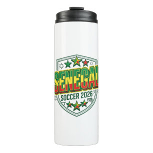 Senegal Fußball 2026 Fußball Fett Land Schriftzug Thermosbecher