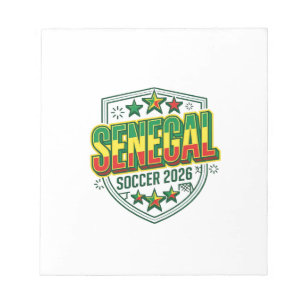 Senegal Fußball 2026 Fußball Fett Land Typografie Notizblock