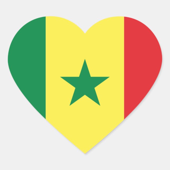 senegal Herz-Aufkleber (Vorderseite)