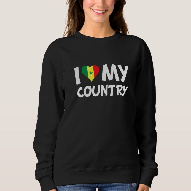 Senegal Herzenflagge I Liebe Mein Land Afrika Sweatshirt (Vorderseite)