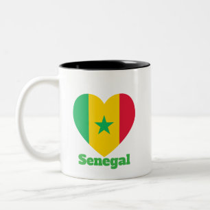 Senegal Herzenflagge Zweifarbige Tasse