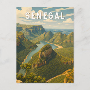 Senegal Illustration Reise Kunst Vintage Postkarte