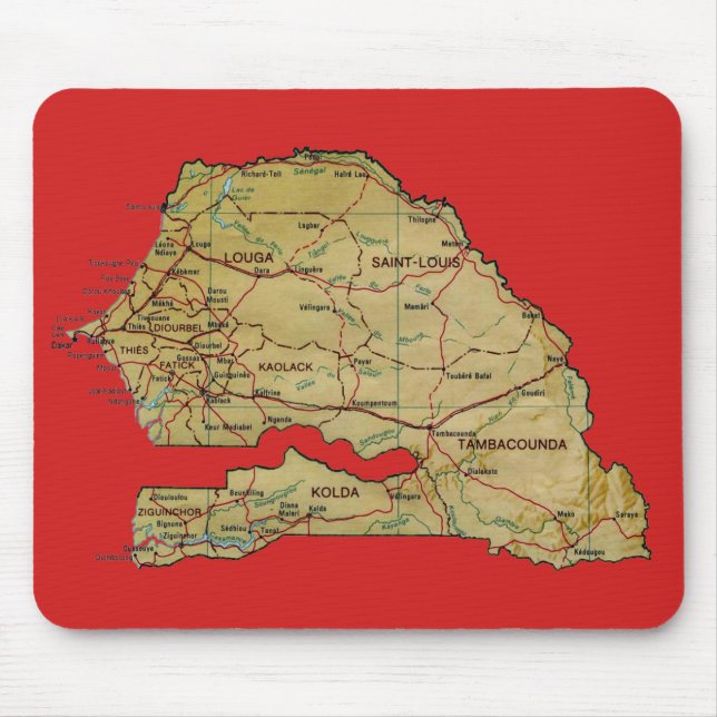 Senegal-Karte Mousepad (Vorne)