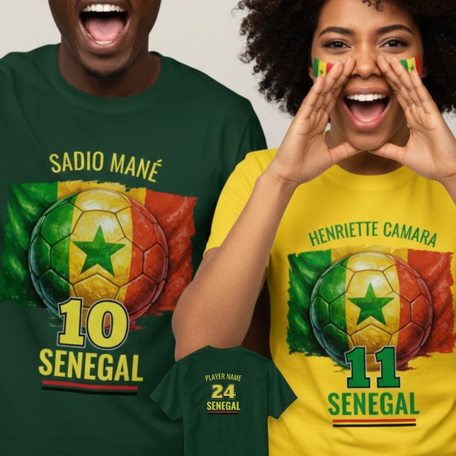 Senegal National Football Flag Heritage Soccer T-Shirt (Von Creator hochgeladen)