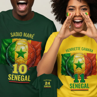 Senegal Nationaler Fußball-Flagge-Erbe Fußball T-Shirt