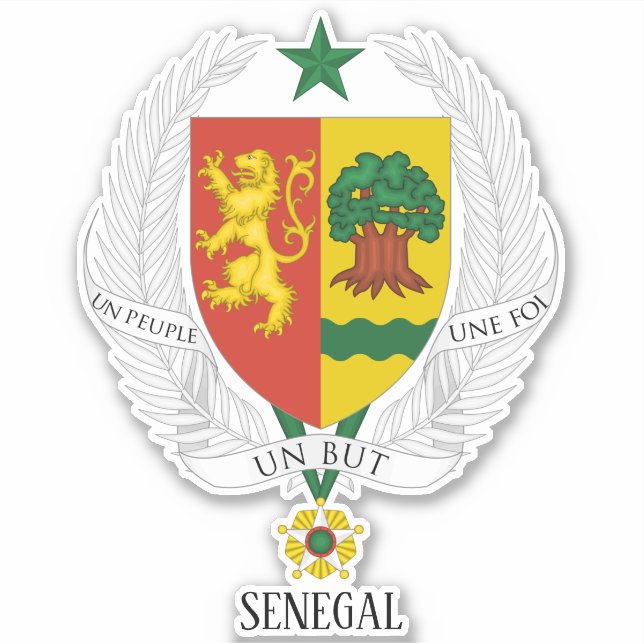 Senegal-Nationalmatte für Waffen Patriotische Aufk Aufkleber (Vorderseite)
