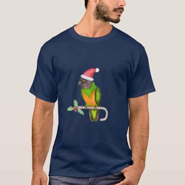 Senegal Papagei Weihnachtsstil T-Shirt (Vorderseite)
