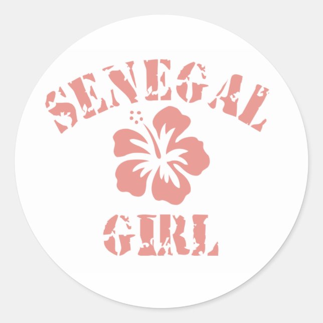 Senegal Pink Girl Runder Aufkleber (Vorderseite)