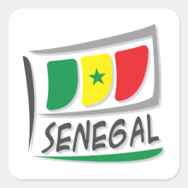 Senegal Pride X Flag Quadratischer Aufkleber