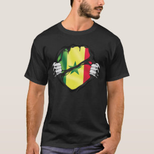 Senegal Pure Roots Flag Schwarz T-Shirt