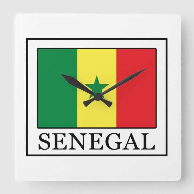 Senegal Quadratische Wanduhr (Vorderseite)