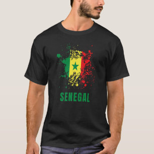 Senegal Retro Vintage Wasserfarben Sport Senegales T-Shirt