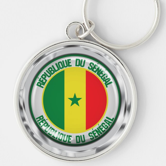 Senegal Runde Emblem Schlüsselanhänger (Vorne)