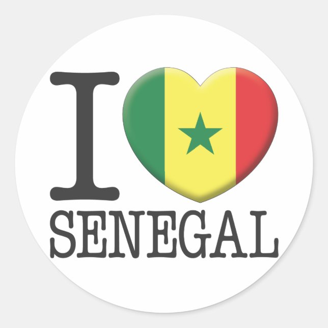 Senegal Runder Aufkleber (Vorderseite)