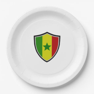 Senegal-Schild Pappteller