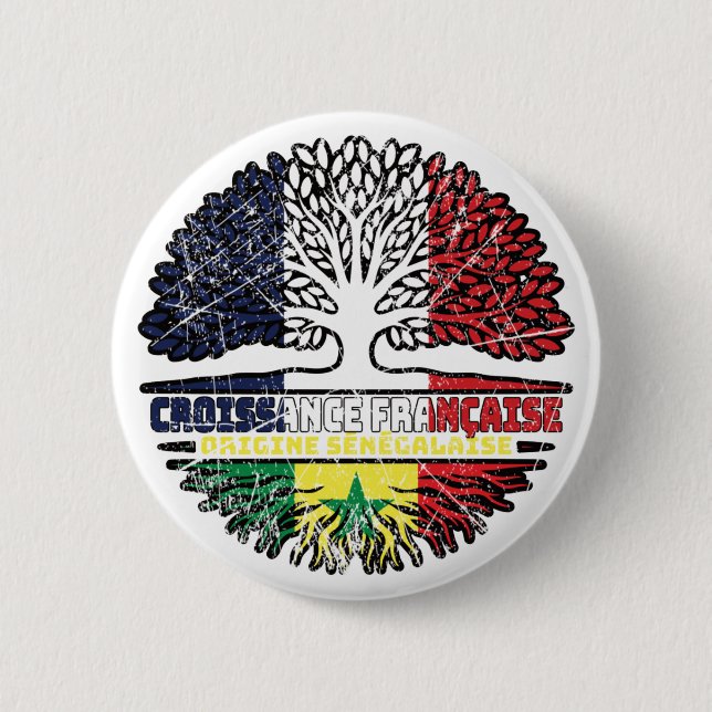 Senegal Senegalese Französisch-Frankreich Tree Roo Button (Vorderseite)