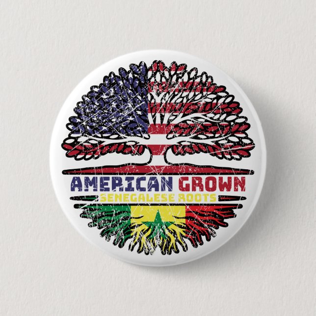 Senegal Senegalese USA USA Vereinigte Staaten Button (Vorderseite)