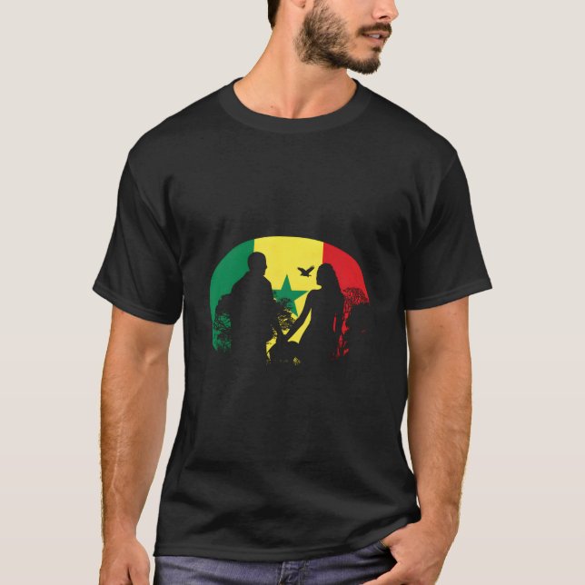 Senegal Senegalese West Africa Proud Love Flag T-Shirt (Vorderseite)