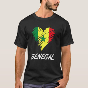 Senegal Senegalese Westafrika Proud Heart Liebe Fl T-Shirt