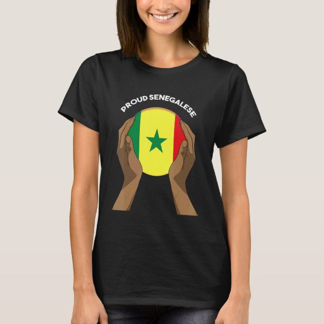 Senegal Senegalese Westafrika Proud Heart Liebe Fl T-Shirt (Vorderseite)