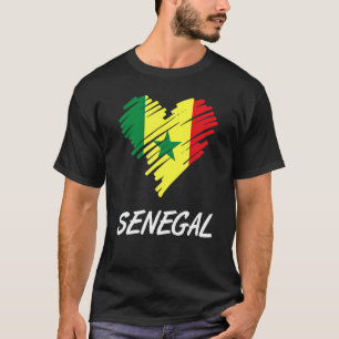 Senegal Senegalese Westafrika Proud Heart Liebe Fl T-Shirt