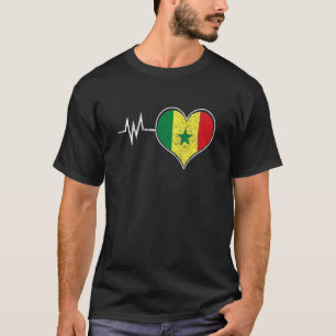 Senegal Senegalese Westafrika Proud Heart Liebe Fl T-Shirt