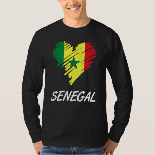 Senegal Senegalese Westafrika Proud Heart Liebe Fl T-Shirt