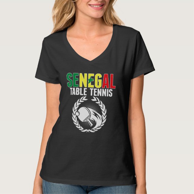 Senegal Table Tennis   Senegalese Ping Pong Suppor T-Shirt (Vorderseite)