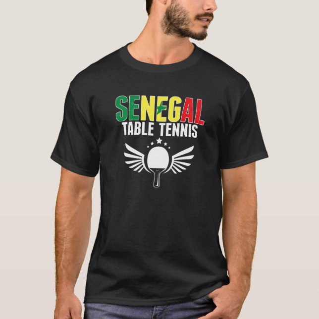 Senegal Table Tennis Senegalese Ping Pong Unterstü T-Shirt (Vorderseite)