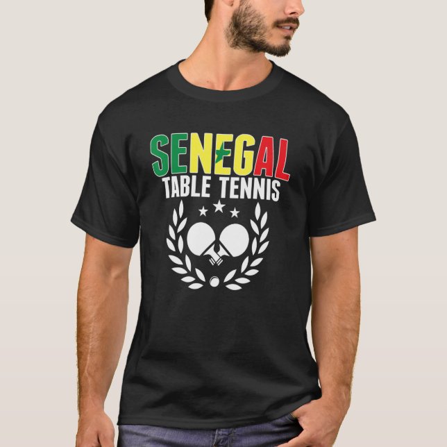 Senegal Table Tennis Senegalese Ping Pong Unterstü T-Shirt (Vorderseite)