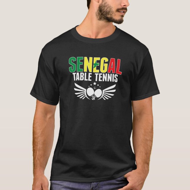 Senegal Table Tennis  Support Senegalese Ping Pong T-Shirt (Vorderseite)