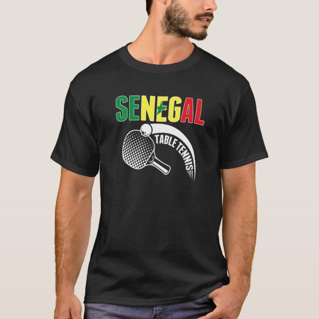Senegal Table Tennis  Support Senegalese Ping Pong T-Shirt (Vorderseite)