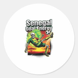 Senegal Tor Energie Skelett Stürmer Nationen Creat Runder Aufkleber