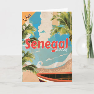 Senegal Urlaub Vintage Reiseplakat. Feiertagskarte