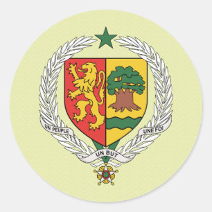Senegal-Wappen im Detail Runder Aufkleber