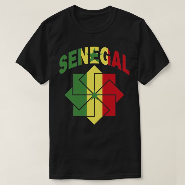 Senegalesische Fahne kletterte in einem Ornament T-Shirt (Design vorne)