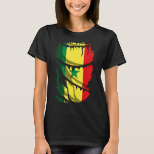 senegalesische Flagge - Effektivität von zerbroche T-Shirt