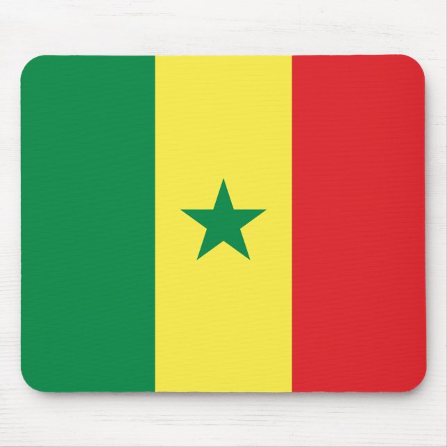 senegalesische Flagge (Senegal) Mousepad (Vorne)
