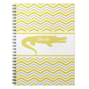 Senf Gator auf Zickzack Personalisiertem Notebook Notizblock
