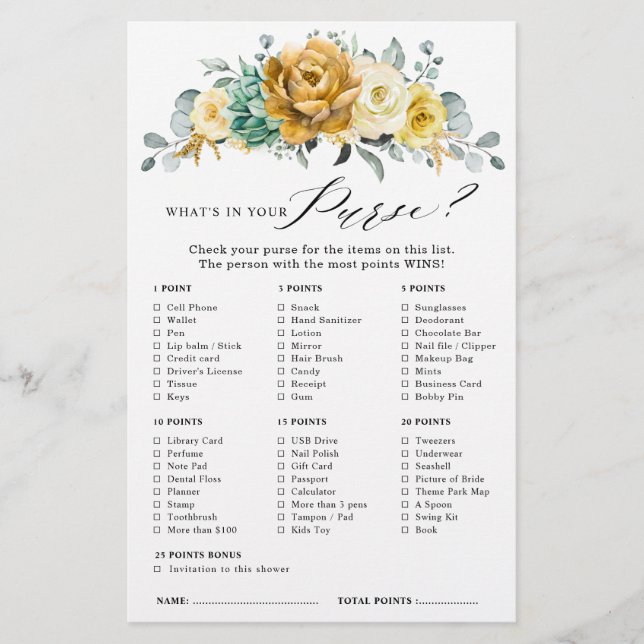 Senf Gelbes Brautparty (Vorderseite)