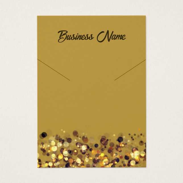 Senf gelbes Gold QR-Code-Kette Display-Karte (Vorderseite)