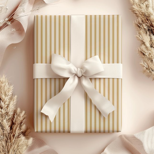 Senf/hellrosa/beige Gestrippt Elegant Geschenkpapier (Von Creator hochgeladen)