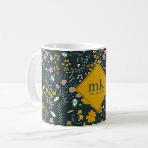 Senf Käfer und Bienen Bohemische Wildblumen Kaffeetasse