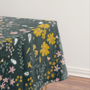 Senf Käfer und Bienen Bohemische Wildblumen Tischdecke