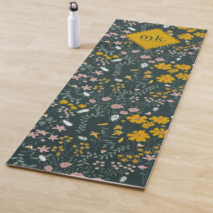 Senf Käfer und Bienen Bohemische Wildblumen Yogamatte