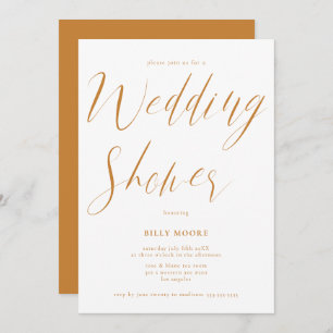 Senf Ochre Script Gender Neutral Polterabend Einladung