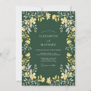 Senf Oliven Jasmin Eukalyptus Hochzeit Einladung