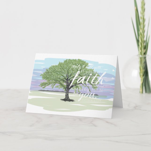 Senf Seed Faith Notecard, Matthew 17:20 Karte (Vorderseite)